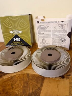 Vintage Yankee S-100 Rotary 100 Slide Tray Carousels Lot of two (2)